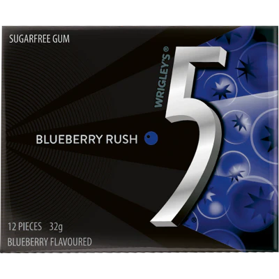 5 Gum Sugar-Free Blueberry Rush Gum Sticks 12pk