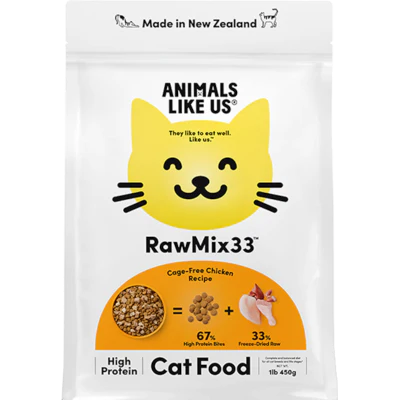 Animals Like Us RawMix 33 Cage-Free Chicken Recipe Cat Food 450g