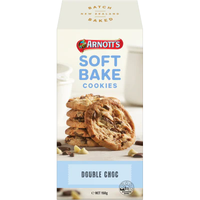 Arnott's Double Choc Soft Bake Cookies 150g
