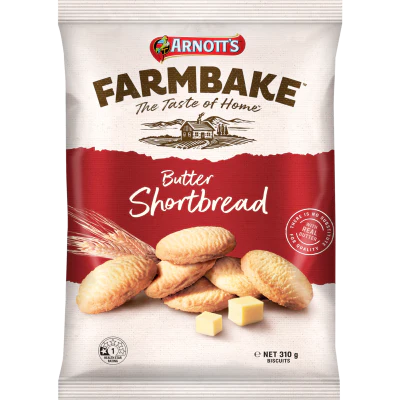 Arnott's Farmbake Butter Shortbread Biscuits 310g