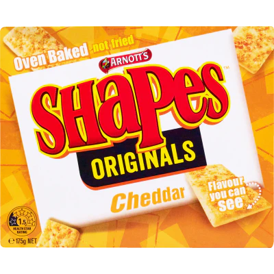 Arnott's Shapes Cheddar Crackers 175g