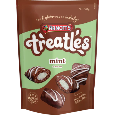 Arnott's Treatles Mint Flavour Biscuit Bites 90g