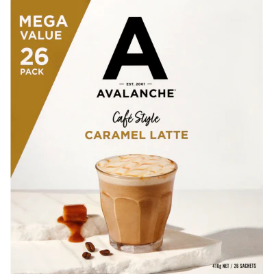 Avalanche Cafe Style Caramel Latte Coffee Sachets 26 x 16g
