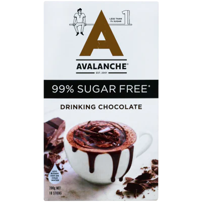 Avalanche Drinking Chocolate 99% Sugar Free Sticks 10 x 20g