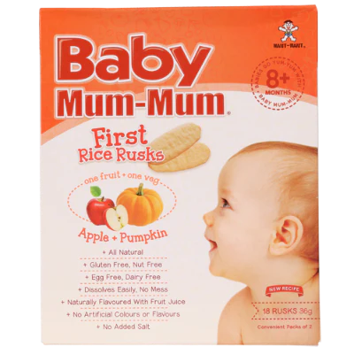 Baby Mum-Mum Apple & Pumpkin First Rice Rusks 36g