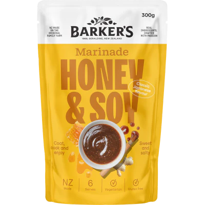 Barker's Honey & Soy Marinade 300g