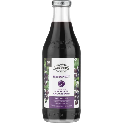 Barker's Immunity Unsweetened Blackadder Blackcurrants Fruit Syrup 710ml