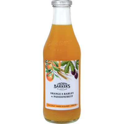 Barker's Orange & Barley With Passionfruit Fruit Syrup 710ml