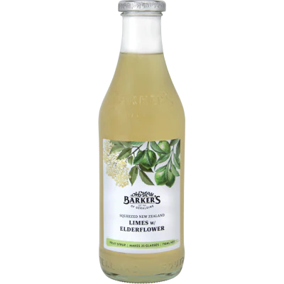 Barker's Squeezed New Zealand Limes With Elderflower Fruit Syrup 710ml