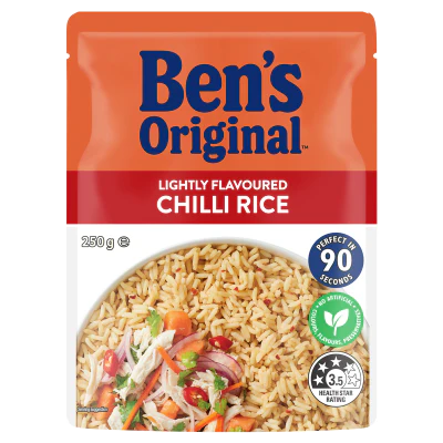 Ben's Original Lightly Flavoured Chilli Rice Microwave Pouch 250g