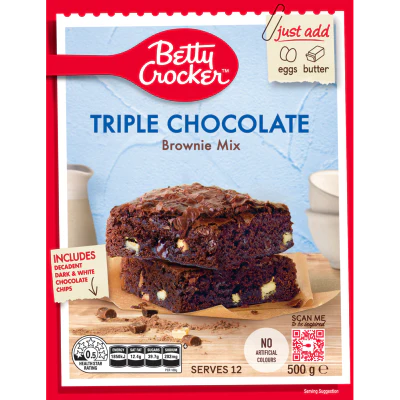 Betty Crocker Triple Chocolate Brownie Mix 500g