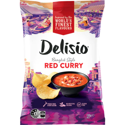 Bluebird Delisio Bangkok Style Red Curry Potato Chips 130g