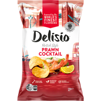 Bluebird Delisio British Prawn Cocktail Potato Chips 130g