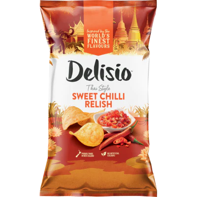 Bluebird Delisio Thai Style Sweet Chilli Relish Potato Chips 140g