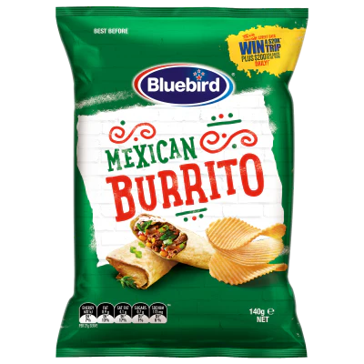 Bluebird Mexican Burrito Potato Chips 140g
