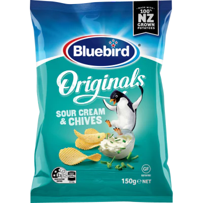 Bluebird Originals Sour Cream & Chives Potato Chips 150g