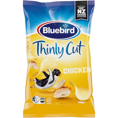Bluebird Thinly Cut Chicken Potato Chips 140g
