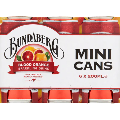 Bundaberg Blood Orange Sparkling Drink Mini Cans 6 x 200ml