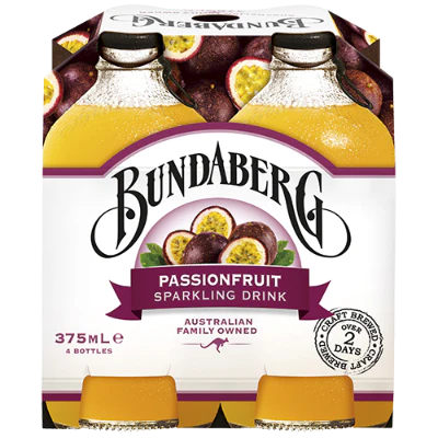 Bundaberg Passionfruit Sparkling Drink 4 x 375ml