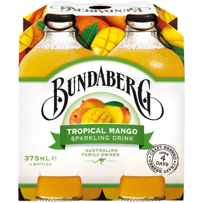 Bundaberg Tropical Mango Sparkling Drink 4 x 375ml