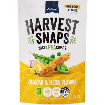 Calbee Cheddar & Herb Flavour Baked Pea Crisps 120g