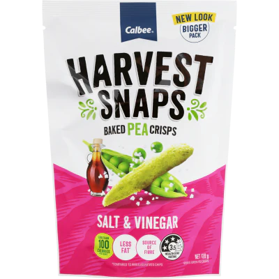 Calbee Salt & Vinegar Flavour Baked Pea Crisps 120g