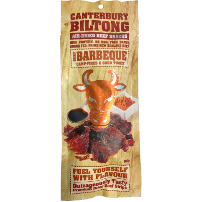 Canterbury Biltong Smokey Barbeque Air-Dried Beef Snacks 100g