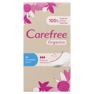 Carefree Organic Unscented Liners 30pk