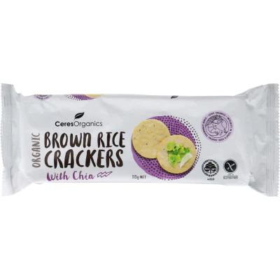 Ceres Organics Organic Chia Brown Rice Crackers 115g