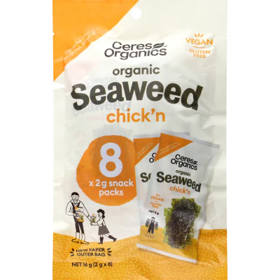 Ceres Organics Organic Chick'n Roasted Seaweed Snack 8 x 2g