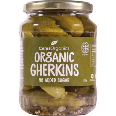 Ceres Organics Organic Gherkins No Sugar Added 670g