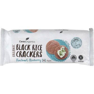 Ceres Organics Organic Thailand's Riceberry Black Rice Crackers 115g