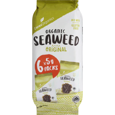 Ceres Organics Original Organic Seaweed Mulitpack 6 x 5g