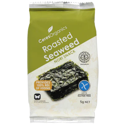 Ceres Organics Roasted Seaweed Nori Snack 5g