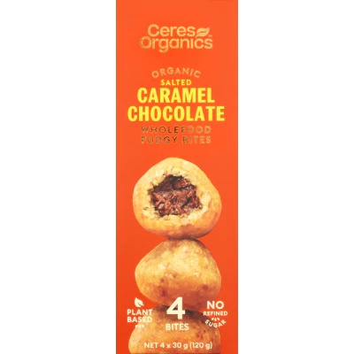 Ceres Organics Salted Caramel Chocolate Wholefood Fudgy Bites 120g