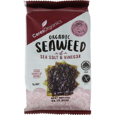 Ceres Organics Sea Salt & Vinegar Seaweed 5g