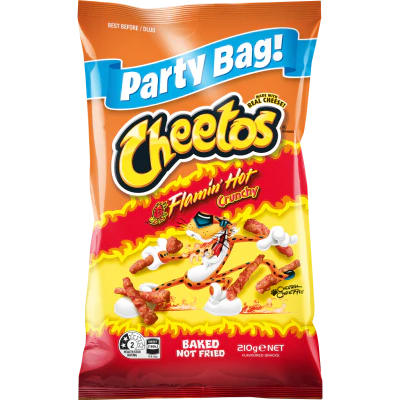 Cheetos Flamin' Hot Crunchy Snacks 210g
