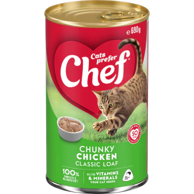 Chef Chunky Chicken Classic Loaf Cat Food 690g