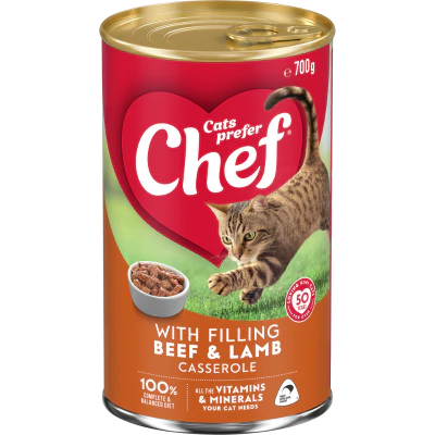 Chef Filling Beef & Lamb Casserole Cat Food 700g