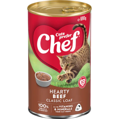Chef Hearty Beef Classic Loaf Cat F ood 690g