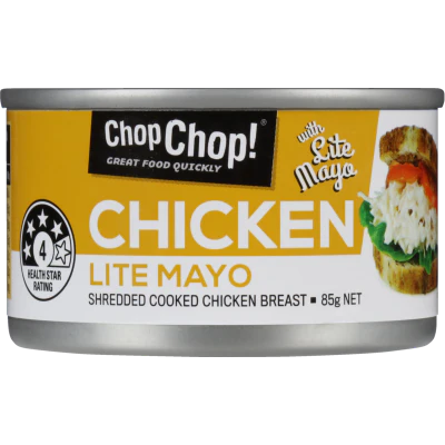 Chop Chop Lite Mayo Shredded Cooked Chicken Breast 85g