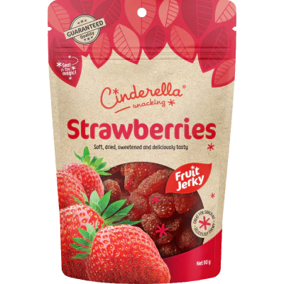 Cinderella Dried Strawberries Fruit Jerky 90g