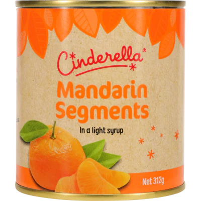 Cinderella Mandarin Segments In Light Syrup 312g