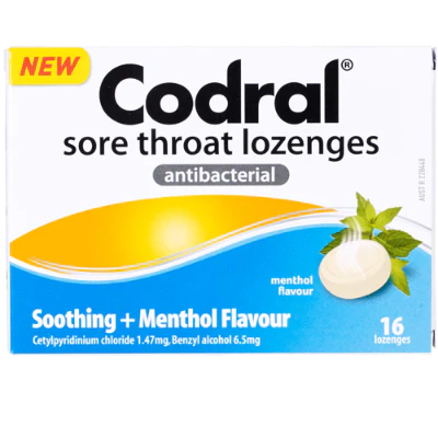 Codral Menthol Soothing Sore Throat Lozenges 16pk