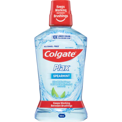 Colgate Plax Spearmint Alcohol Free Mouthwash 500ml
