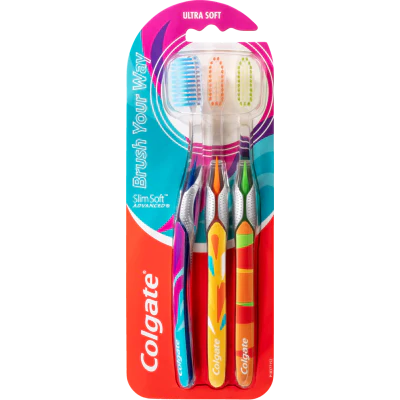 Colgate Slim Soft Advanced Ultra Soft Toothbrush 3pk