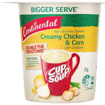 Continental Creamy Chicken & Corn With Croutons Cup A Soup 35g