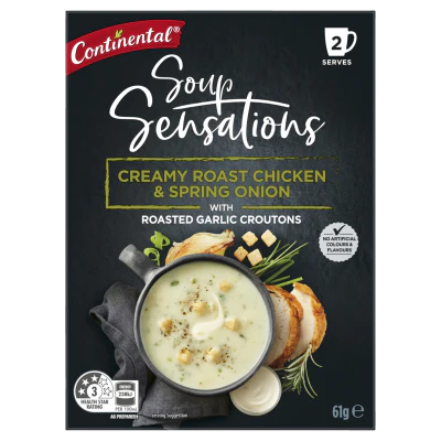 Continental Creamy Roast Chicken & Spring Onion With Roasted Garlic Croutons Soup Sensations 61g