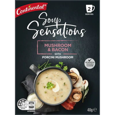 Continental Mushroom & Bacon With Porcini Mushroom Soup Sensations 48g