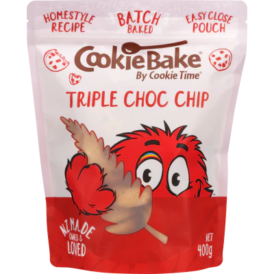Cookie Time Cookie Bake Triple Choc Chip Cookies 400g